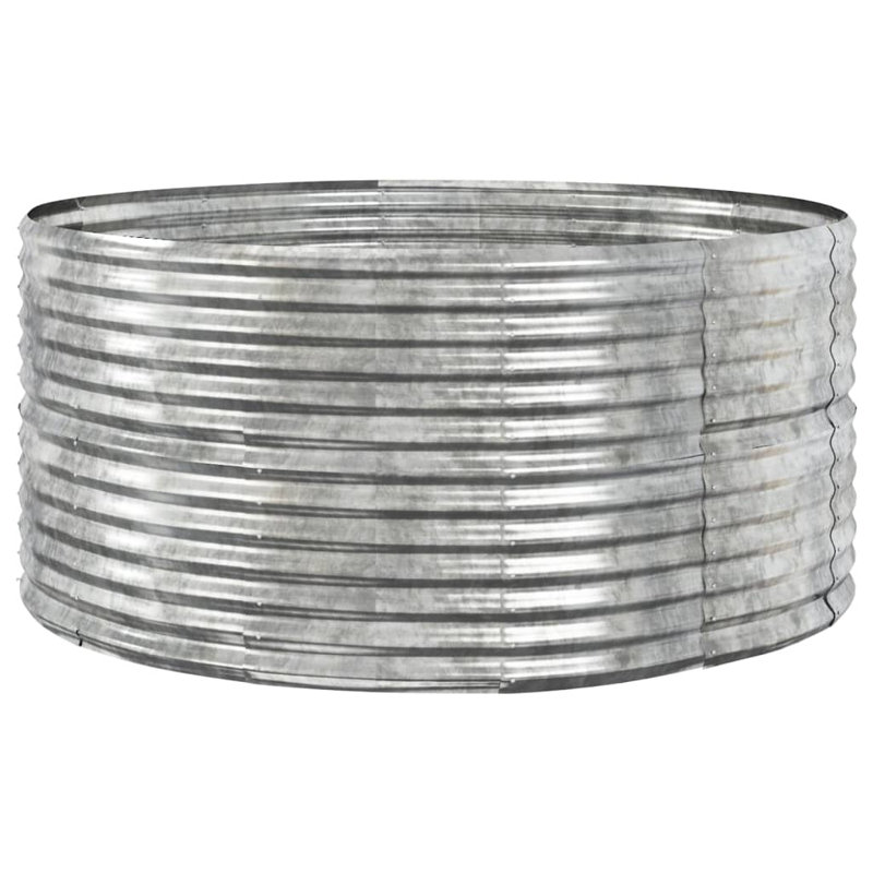 Garden Raised Bed Powder-coated Steel, 140 x 140 x 68 cm, Silver