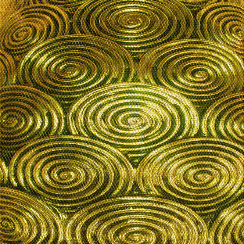 Tapis géométrique doré, Carré 4 pi