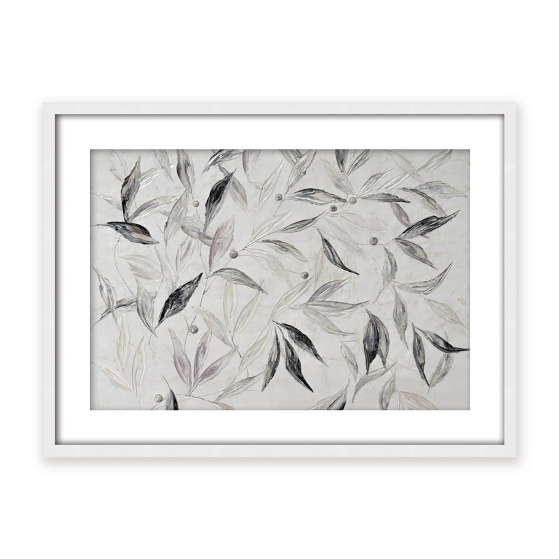 Art mural "Soft Descent" inspiré de la nature par Karen Biery, Framed Matted Print, 30" H x 40" W x 1.125" D, White