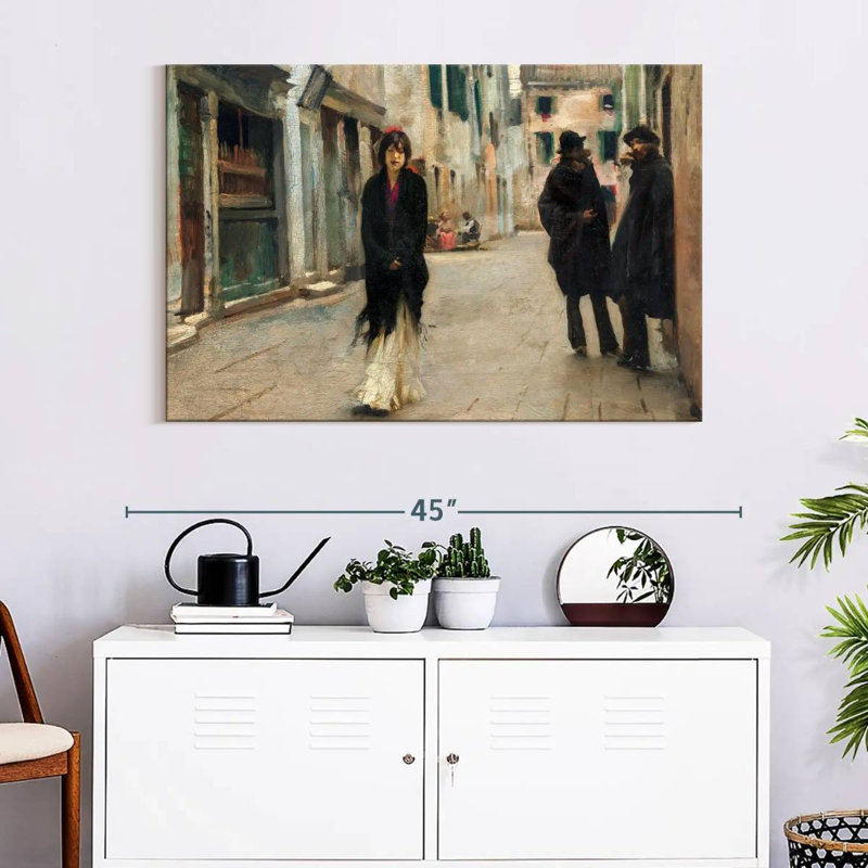 Rue Leisha à Venise en 1882, H 26 po x l 39 po