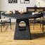 Table de salle à manger noire ronde, 47 po, plateau de table en bois, base de rangement, design rustique idéal pour les petites réunions, tablette, styles de décoration mixtes appropriés
