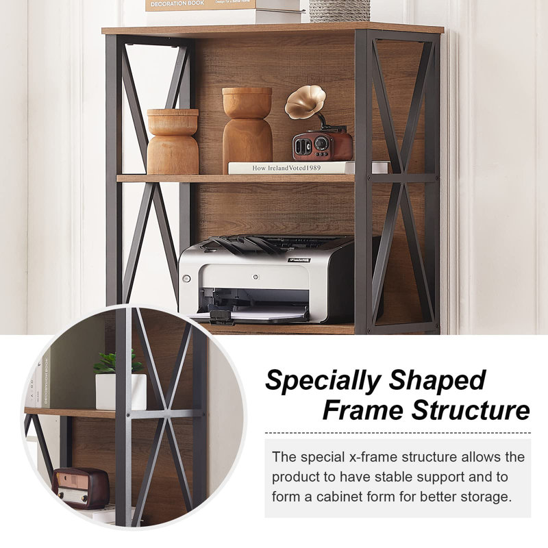 Vintage Brown 6-Tier Adjustable Industrial Bookshelf