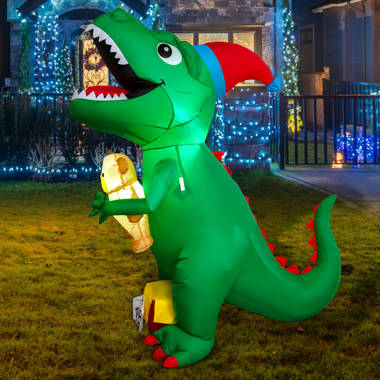 GOOSH Christmas Inflatable Dinosaur with Build-in LED Light
