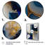 Géode abstraite dorée et bleue, forme I - art mural abstrait en marbre-86806869-86806872