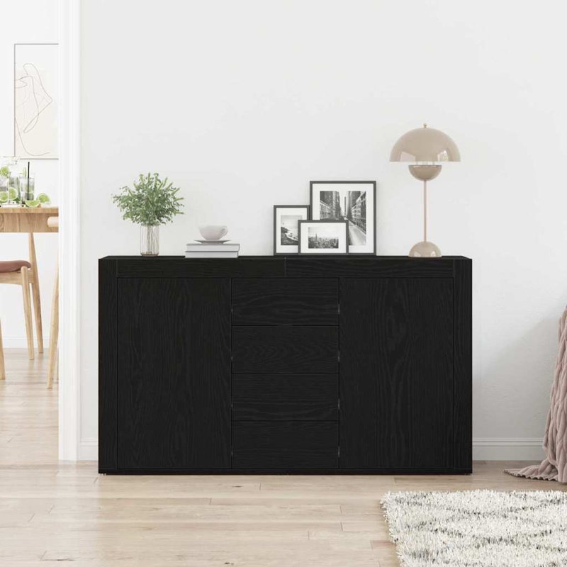 Sideboard 120 X 36 X 69 Cm Engineered Wood, Black Oak