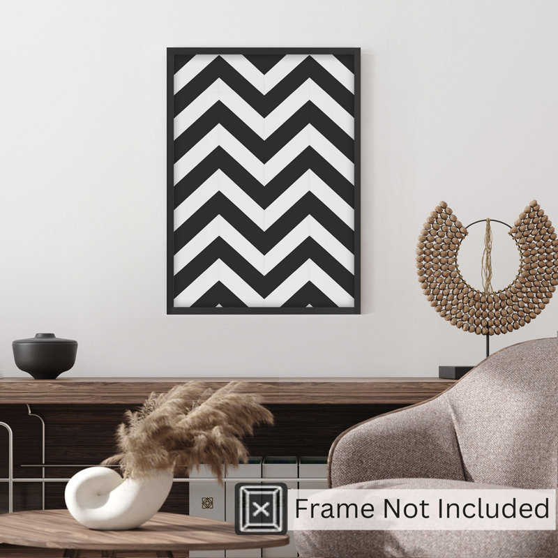 Abstract Chevron Pattern IV Retro Unframed Art Print, 14" H x 11" W