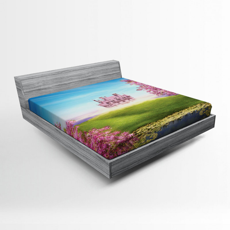 Microfiber Floral Fitted Sheet, Full Fitted Sheet