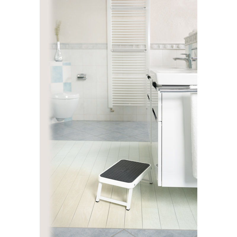 Escabeau en acier Hailo Onestep avec capacité de charge de 330 lb., Gris / Blanc
