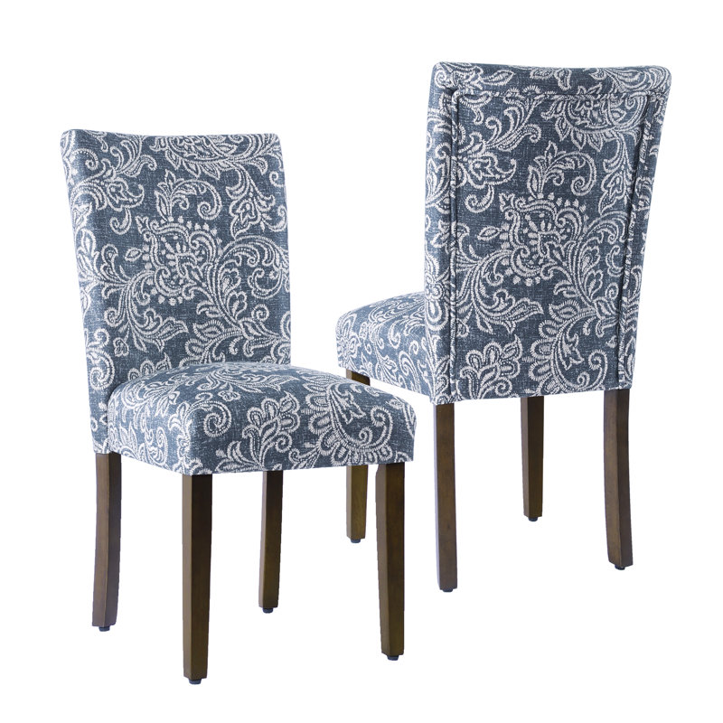 Neena Upholstered Parsons Dining Chairs, Brown Jacobean