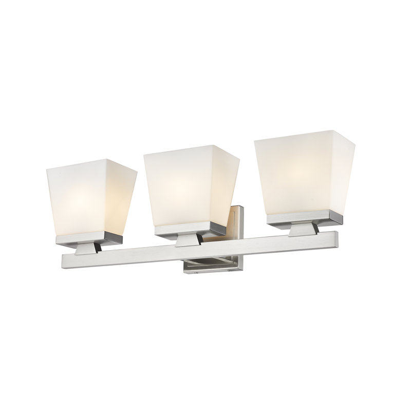 Meuble-lavabo 3 lumières Panora, Nickel brossé