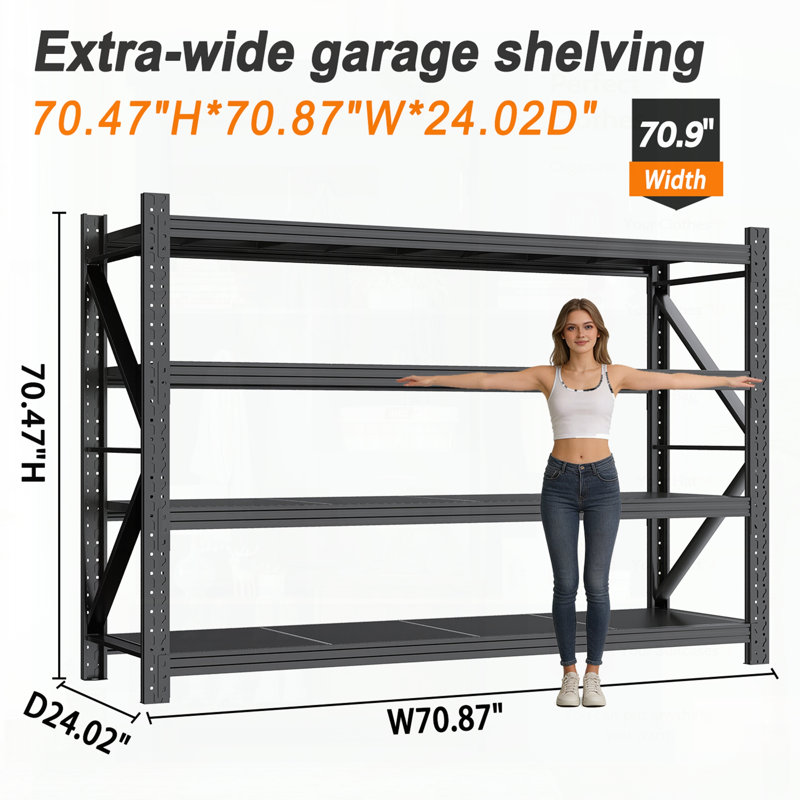 Étagères de garage robustes en métal avec tablettes réglables, parfaites pour le rangement organisé et l'efficacité de l'espace