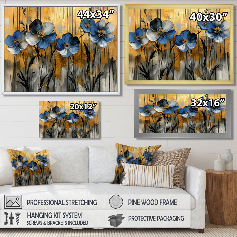 Monto - Floral Canvas Art Print, H 30 po x l 40 po, Toile tendue, Ne s’applique pas