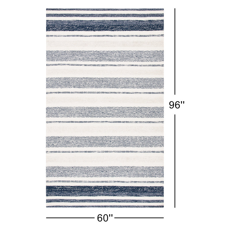 Addilyn Cotton Striped Indoor Rug, Rectangle 5' x 8'