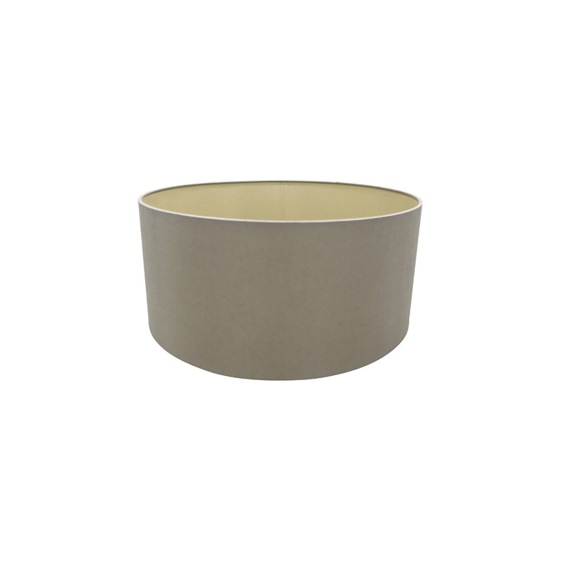 Cotton Drum Lamp Shade, Taupe, 20cm H x 50cm W x 50cm D