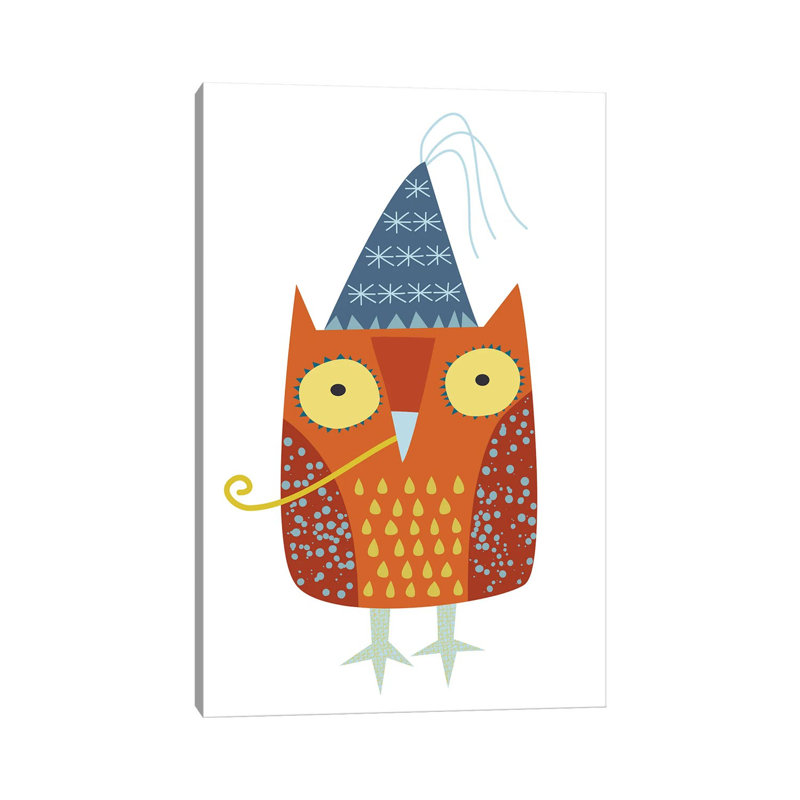 Party Owl by Nic Squirrell - Gallery-Wrapped Canvas Giclée on Canvas, Wrapped Canvas, 66.04 cm H x 45.72 cm W x 3.175 cm D