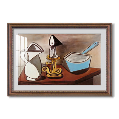 Pichet, chandelle et poêle émaillée, 1950 - Pablo Picasso - Reproduction encadrée sur mesure