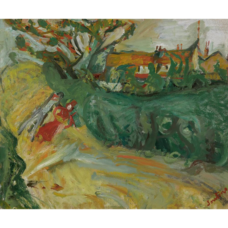 «Walk prés the village» par Chaïm Soutine - Art mural sur toile tendue avec châssis, H 48 po x l 33 po