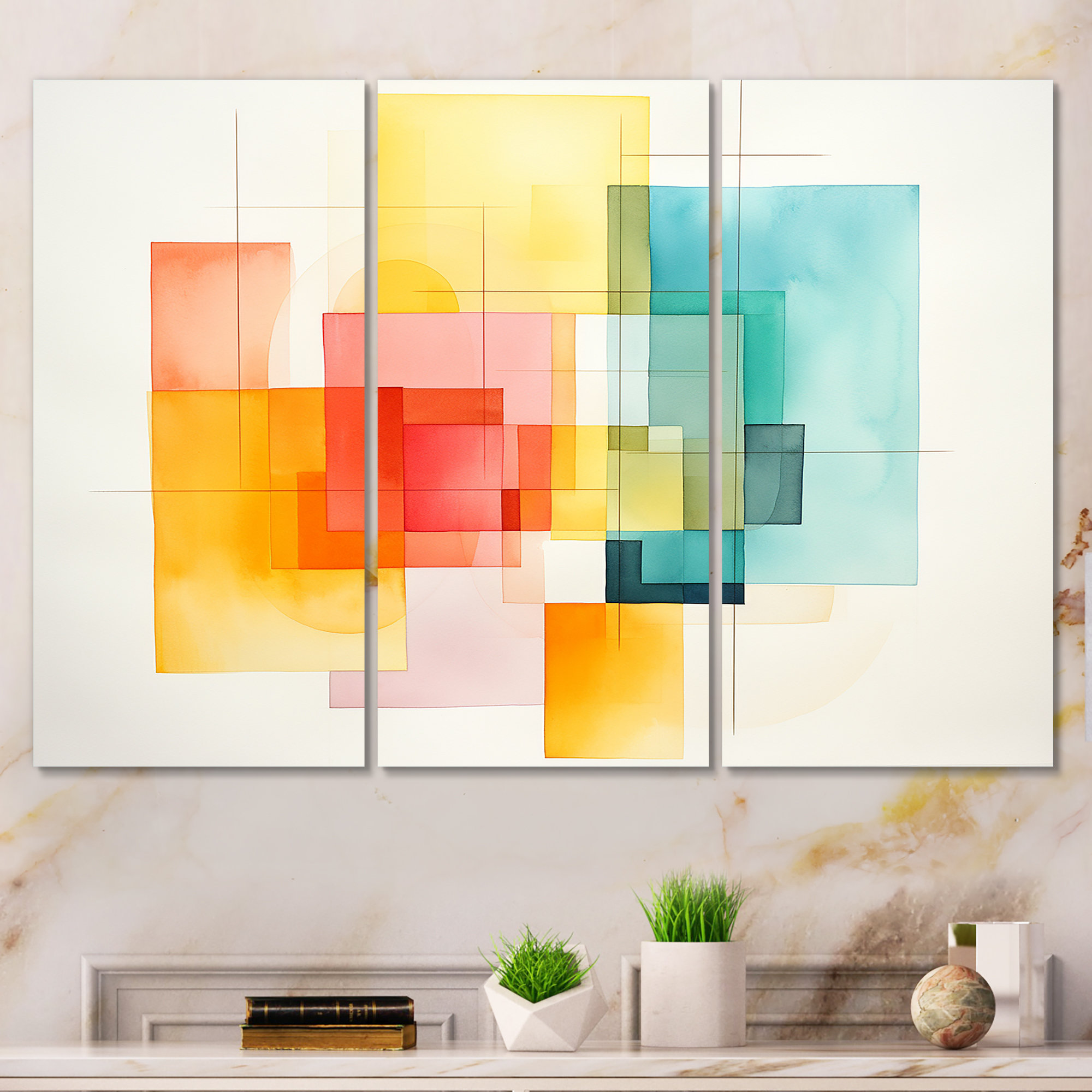 Ivy Bronx Multicolor Cubes Patterns I - Geometric Wall Art | Wayfair