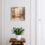 Key storage box, Opens to the left, 30x30x5, Black, A historic tram among narrow city streets, 