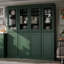 Armoire de cuisine haute 100% en bois massif avec portes en verre et 2 tiroirs, tablettes réglables, armoire de rangement modulaire de cuisine Pulcova, l 65 po x H 71,5 po-595909772