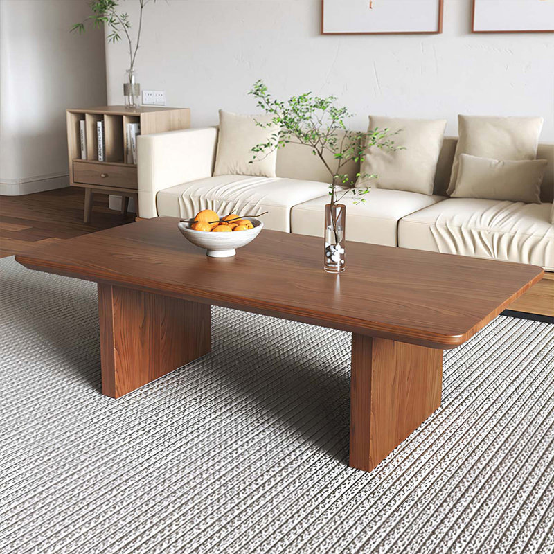 Table basse rectangulaire en bois massif noyer, H 15,75 po x L 47,24 po x l 23,62 po