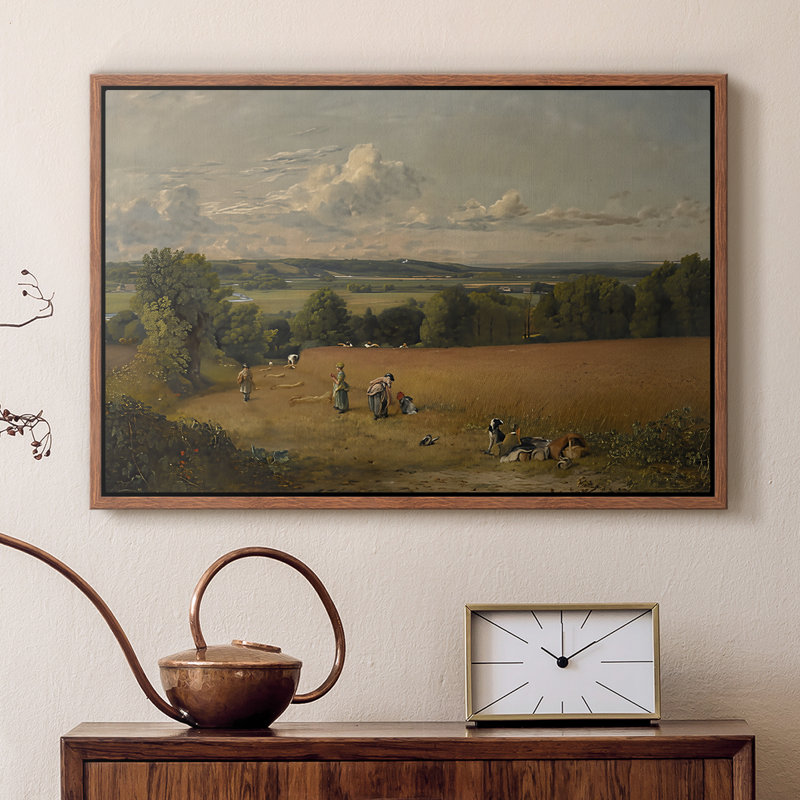 «The Wheat Field», 1816 - John Constable, toile tendue avec châssis, 16 x 24, Noyer