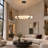 24" Modern Dimmable Integrated LED Ring Pendant Light, Faux Marble Resin Chandelier