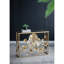Console 39,5 "x 12" x 30,5 "dorée avec plateau en verre miroir, table d'entrée moderne pour vestibule de vestibule de salon