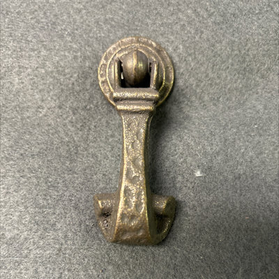 2-3/4" Hammered Drop Pull  with Backplate Bronze