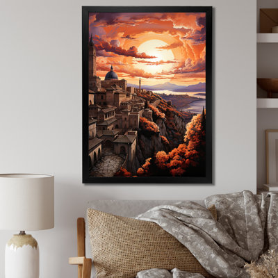 Espagne, coucher de soleil sur l'Alhambra II sur toile