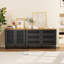 Commode double 6 tiroirs avec grille rayée