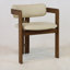 Chaise brune Pamplona avec cuir blanc