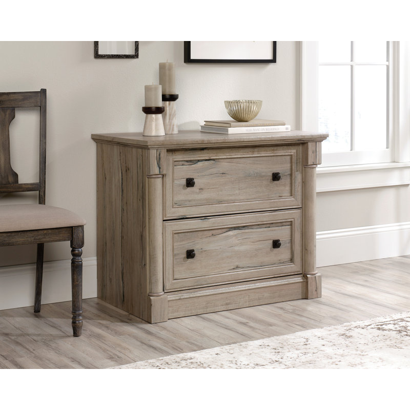 Gudlaug 36.811'' Wide 2 -Drawer File Cabinet, Split Oak