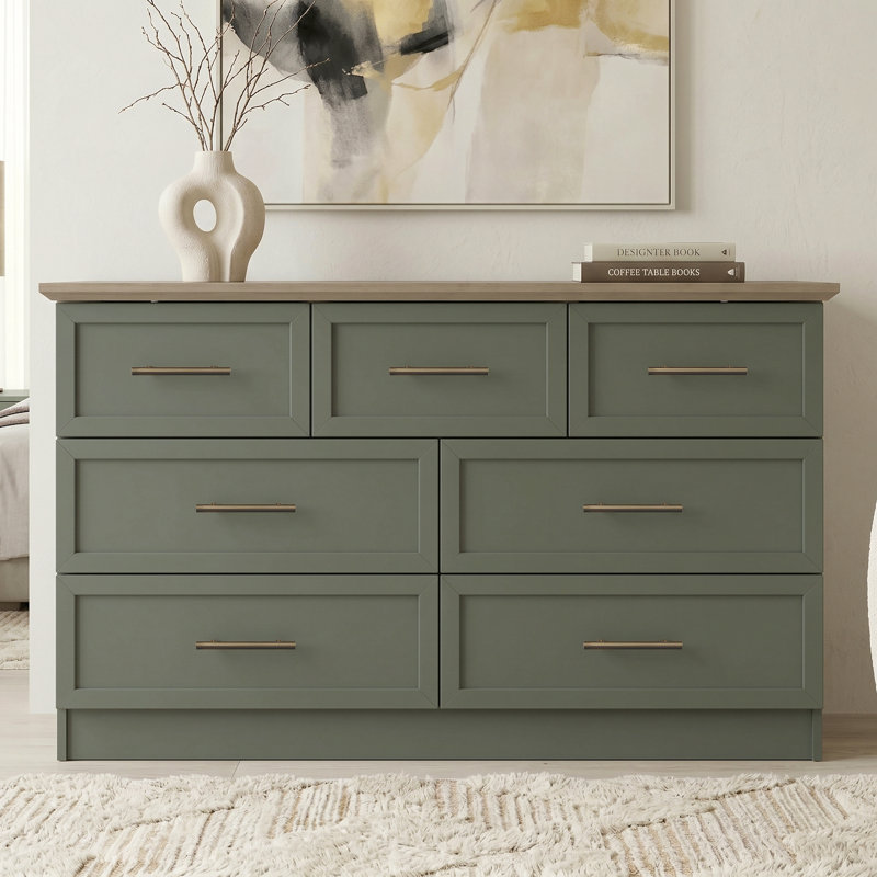 Cleverdon 7 Drawer Chest, Kale Green