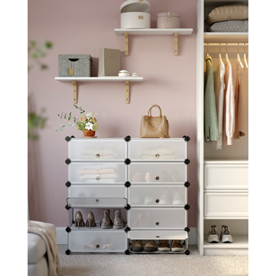 20 Pair Stackable Shoe Storage Cabinet