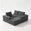 Canapé modulaire en forme de L en flanelle désossée avec siège profond, choix de méridienne orientée vers la gauche, double poches latérales, aucun assemblage requis-132440247-132440251-132440253