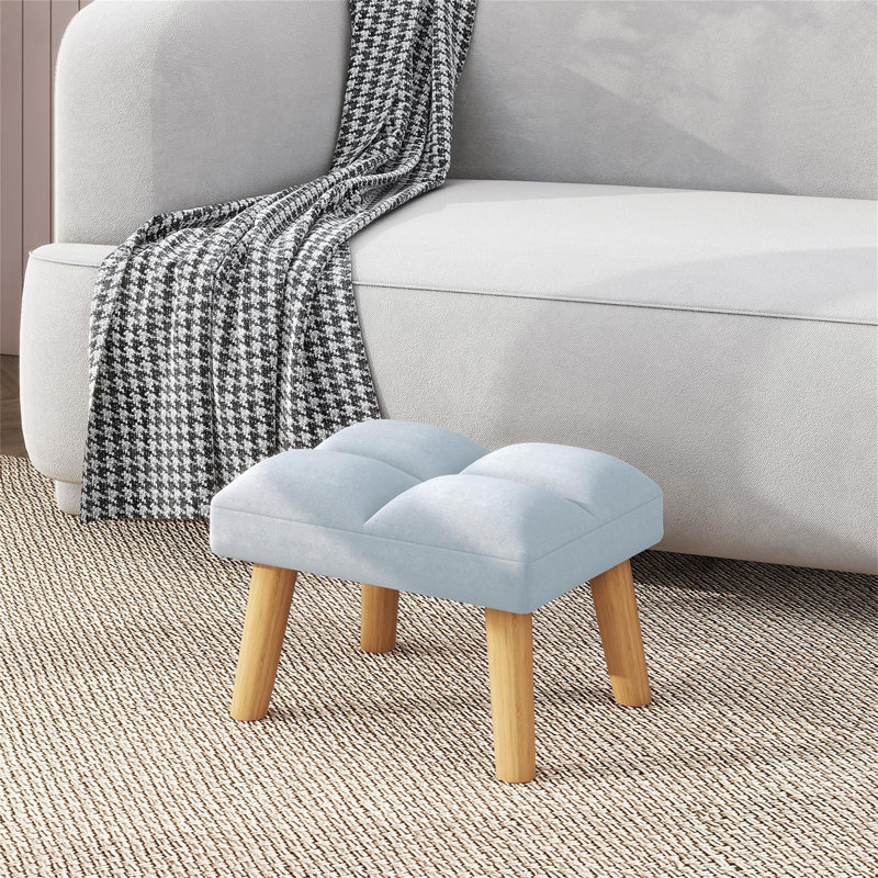 40cm Wide Footstool Ottoman, Grey