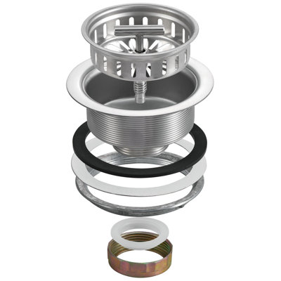 Design House 544304 Kitchen Sink Anti-clogging S304 Stainless Steel Drain Strainer With T-handle And Food Waste Catching Basket