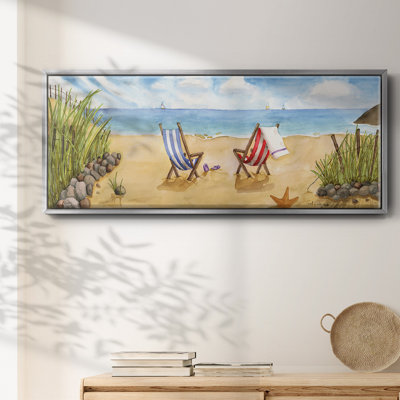 Beach For Two- Framed Canvas