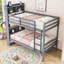 Lit superposé simple en bois avec tablettes-976318943