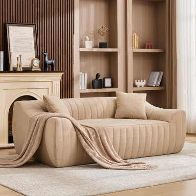 Oversized Faux Leather Loveseat with Deep Seating