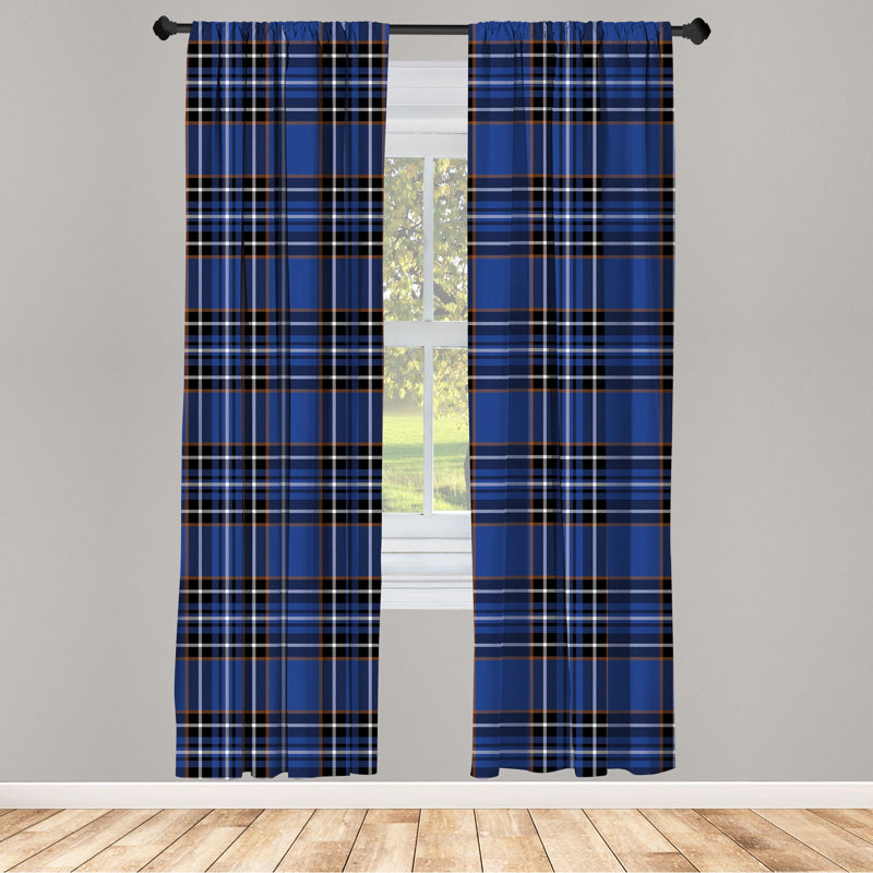 Plaid Semi-Sheer Rod Pocket Sliding Panel, 28" x 84"