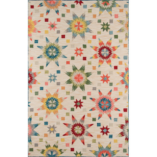 Bungalow Rose Gingras Floral Handmade Ivory/Green Area Rug & Reviews ...