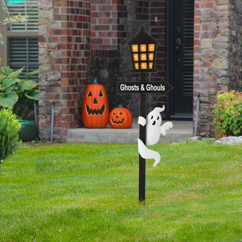 Piquet de maison d'Halloween avec lumière DEL