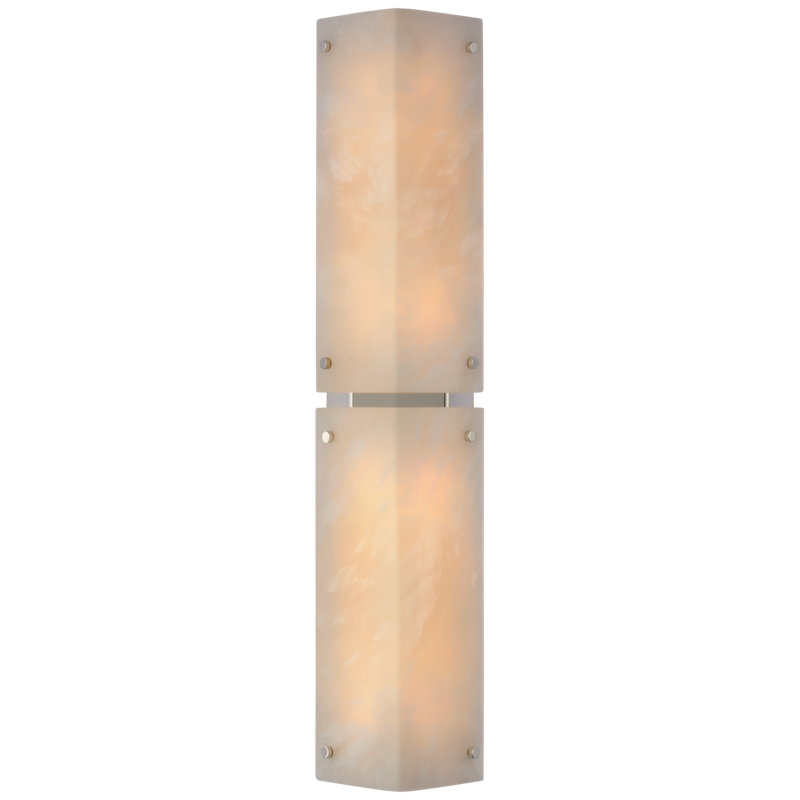 AERIN Clayton 25" Sconce, Polished Nickel, Alabaster