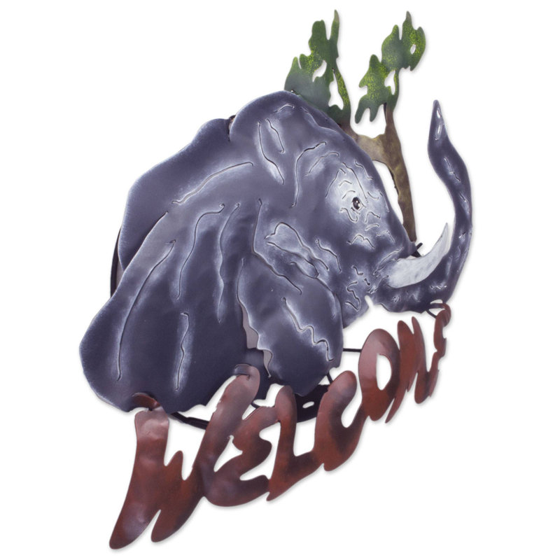 Plaque de jardin Kagan «Jumbo Elephant Welcome»