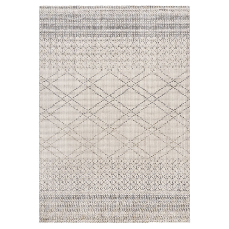 Tapis d'intérieur ikat en polyester marocain Oraya Andria, Rectangle 7 pi 10 po x 10 pi