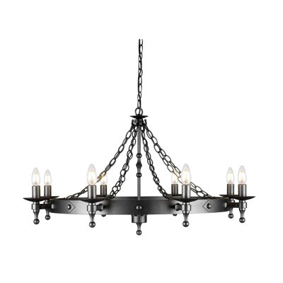 Devin 8-Light Wagon Wheel Chandelier