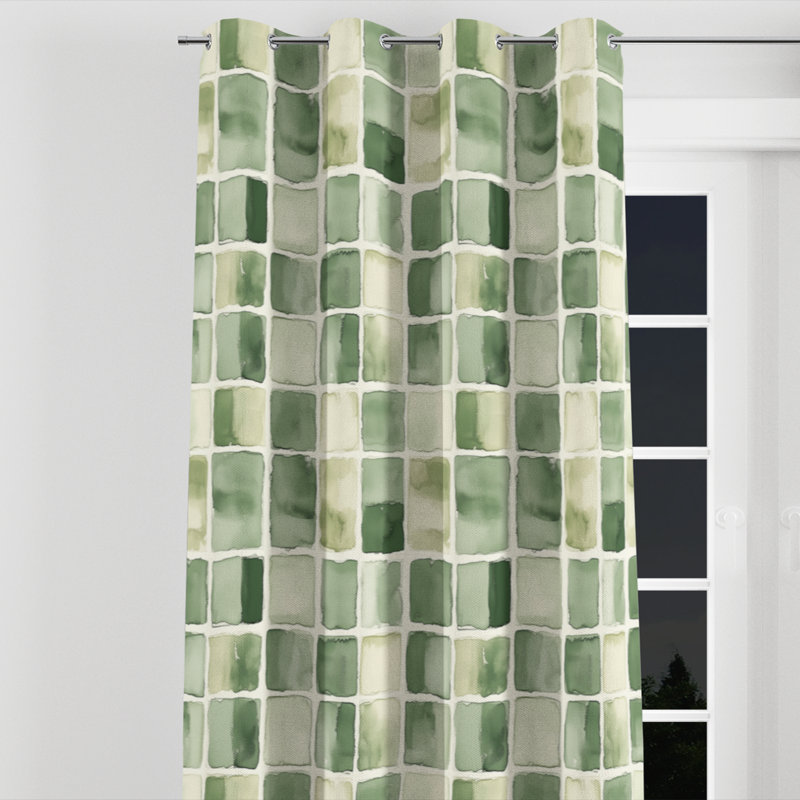Country Farmhouse Room Darkening Curtains - Patchwork Ballog Grommet Curtain - 1 Panel, 52" W x 63" L, Silver Grommets