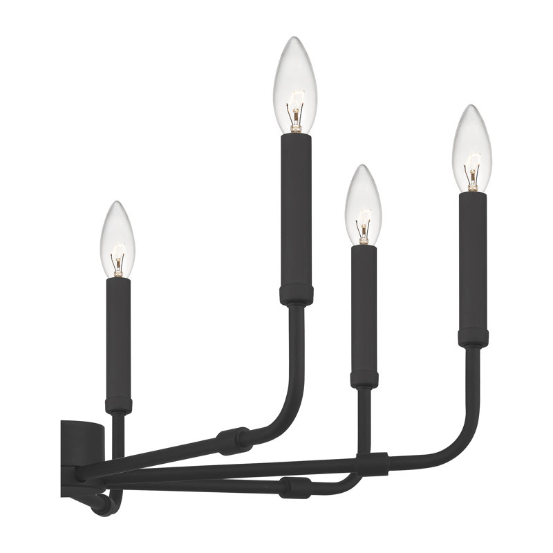 Brigit 8-Light Dimmable Candle Style Chandelier, Matte Black